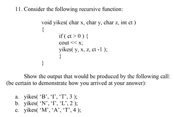 Program to solve recursion questions in C-language 3